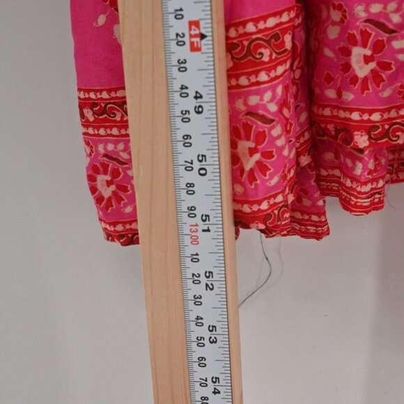 PRETTY LITTLE SISTER Dress Womens Size M Red Floral Cotton Ruffle Maxi Tank Boho - Picture 11 of 12
